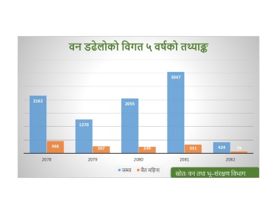  मनसुन पूर्वको वर्षाले घटायो वन डढेलो 